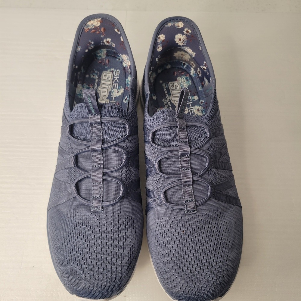 Skechers Slip-ins Ultra Flex 3.0 Womens 8.5 Wide Blue Floral 104448W Sneaker
